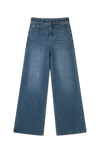 Petite Studio's Franny High-Rise Wide-Leg Jeans in Vintage Blue