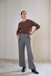 Petite Studio's Sawyer Cropped Wool Pants in Charcoal