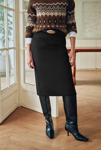 Petite Studio's Rocco Wool Midi Skirt in Black