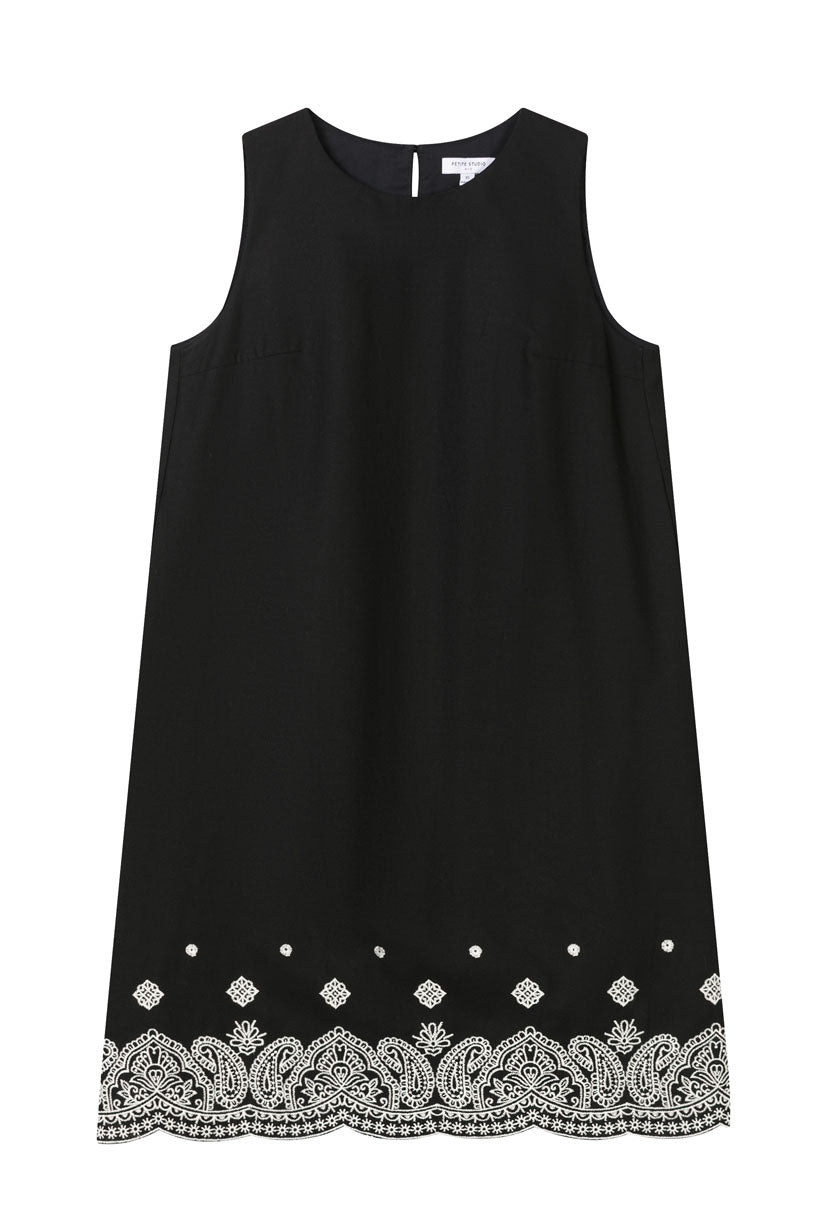 Petite Studio's Gorgie Embroidered Dress in Black