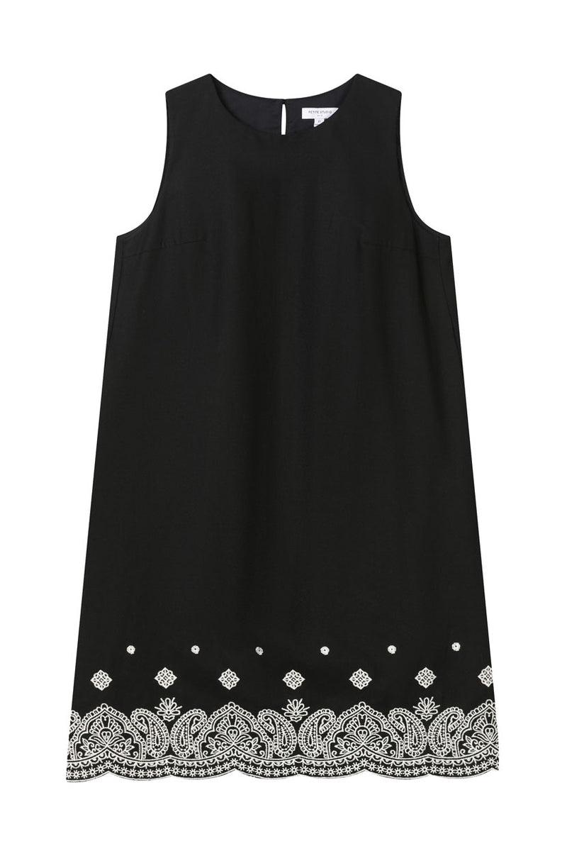 Petite Studio's Gorgie Embroidered Dress in Black