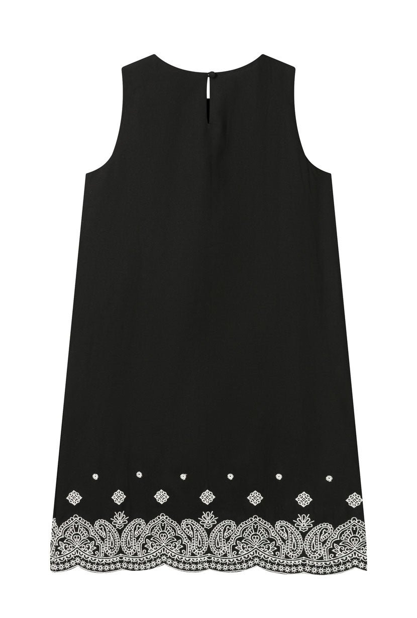 Petite Studio's Gorgie Embroidered Dress in Black