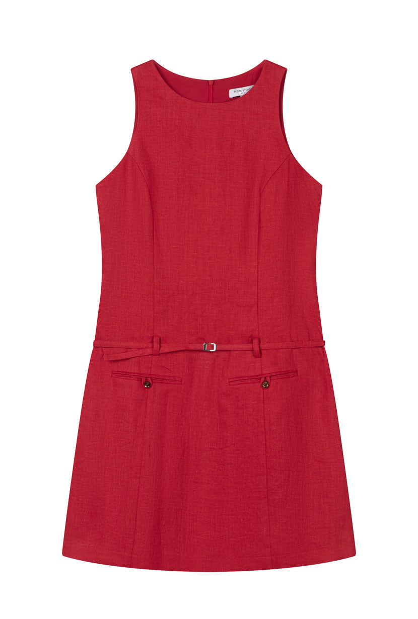 Petite Studio's Jaque Linen Dress in Red