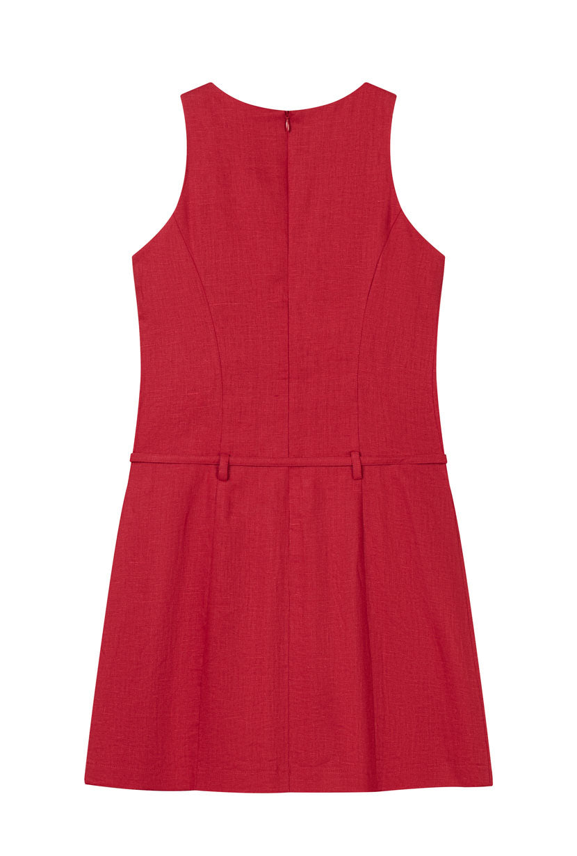 Petite Studio's Jaque Linen Dress in Red
