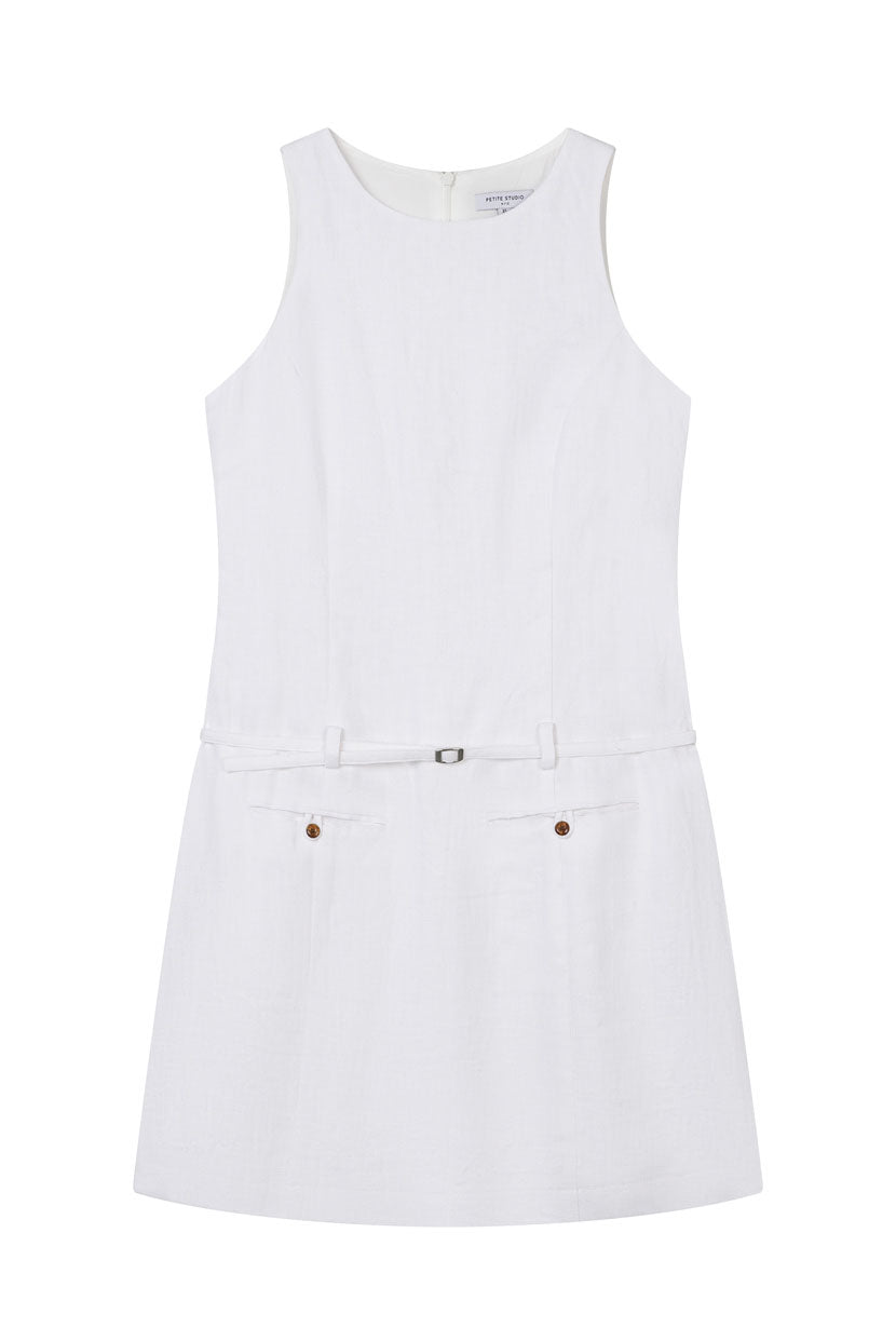Petite Studio's Jaque Linen Dress in White