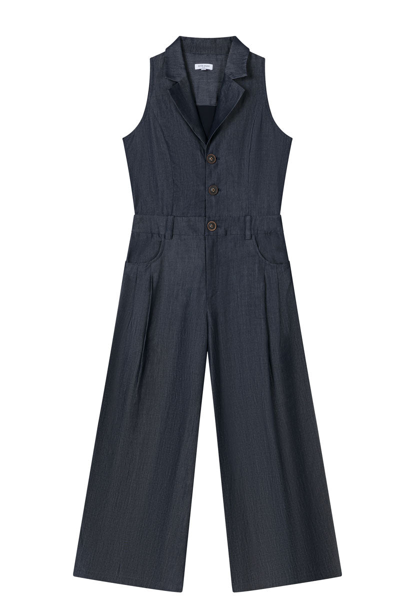 Petite Studio's Mitzi Jumpsuit in Denim Blue