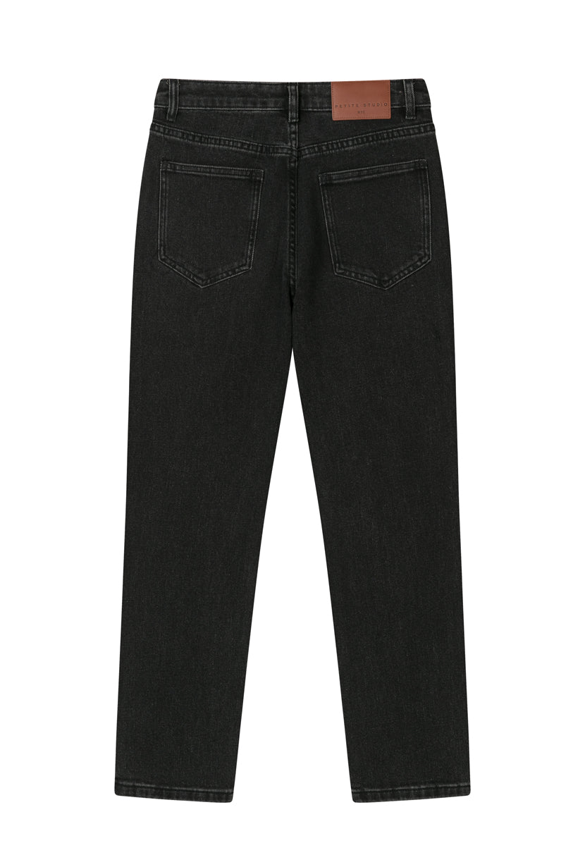 Petite Studio's Enid High-Rise Slim Ankle Jeans in Black