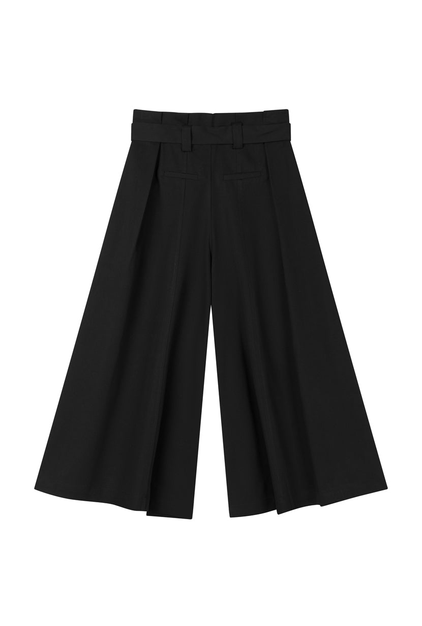 Petite Studio's Darby Wide-Leg Cotton Pants in Black