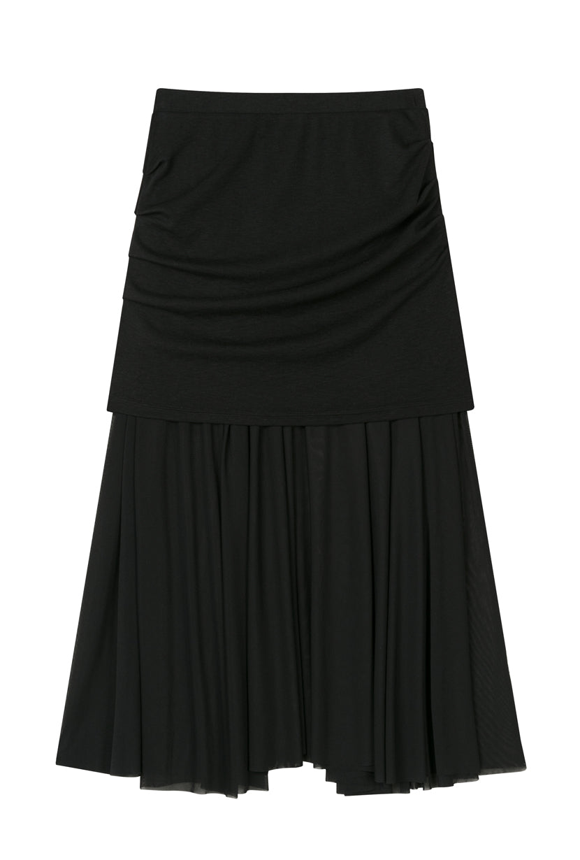 Petite Studio's Dolly Jersey Cotton Skirt in Black 