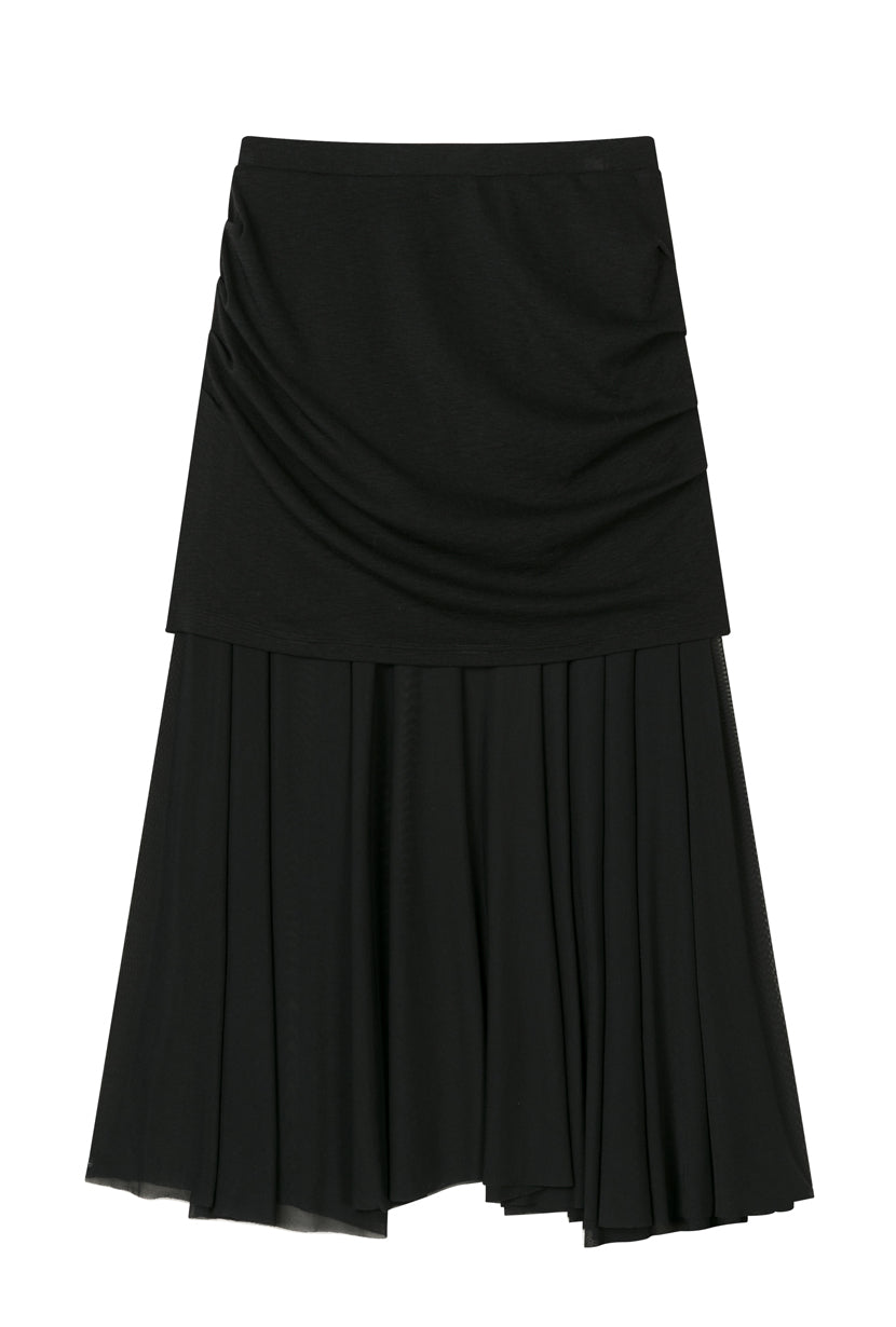 Petite Studio's Dolly Jersey Cotton Skirt in Black 
