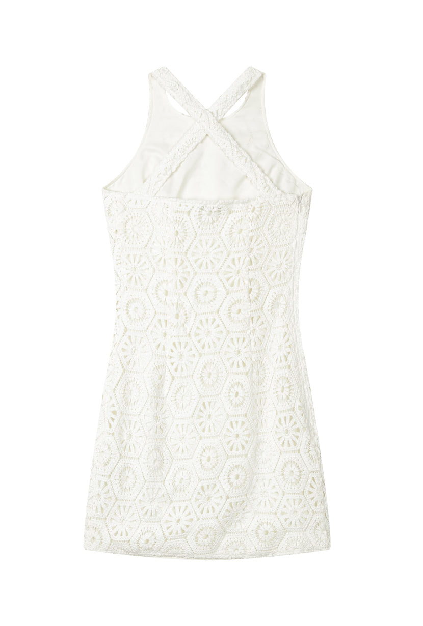 Petite Studio's Renee Knit Dress in White Eyelet