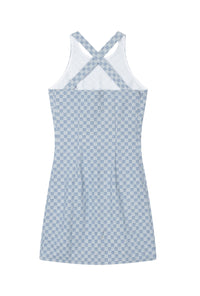 Petite Studio's Renee Knit Dress in Denim Checkered