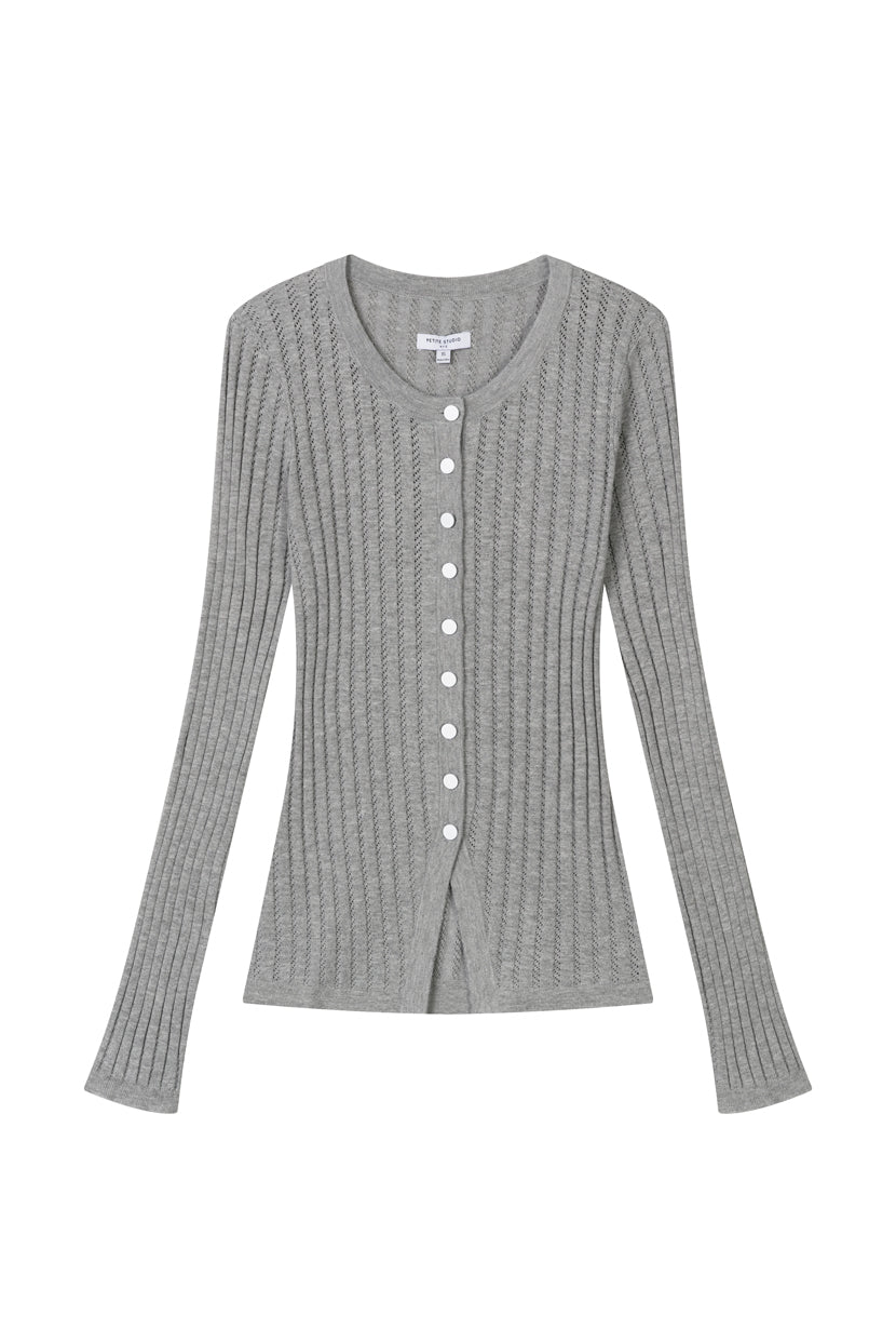 Petite Studio's Delsie Cotton Knit Top in Grey 