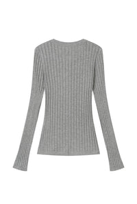 Petite Studio's Delsie Cotton Knit Top in Grey 
