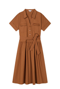 Petite Studio's Ellory Cotton Shirt Dress in Ginger