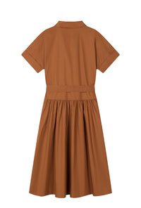 Petite Studio's Ellory Cotton Shirt Dress in Ginger