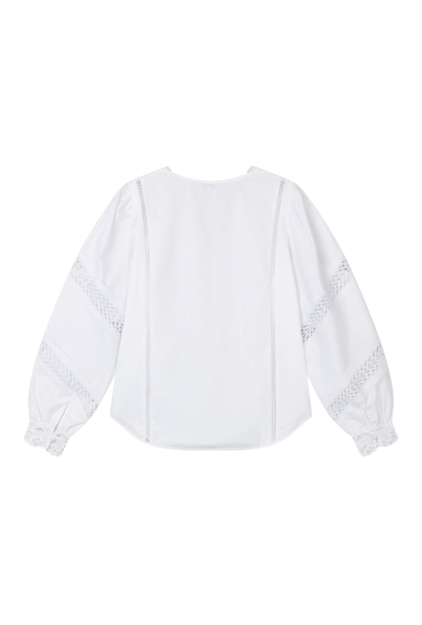 Petite Studio's Drew Cotton Blouse in Ivory