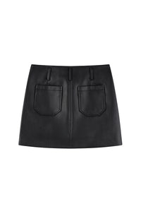 Petite Studio's Andy Leather Skirt in Black