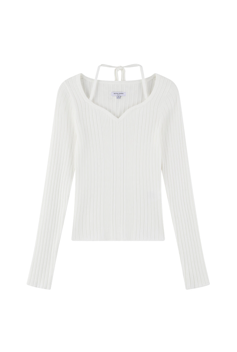 Petite Studio's Lois Knit Top in White