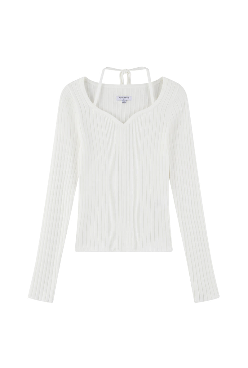 Petite Studio's Lois Knit Top in White