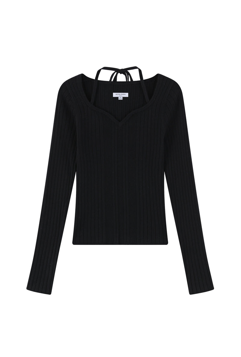 Petite Studio's Lois Knit Top in Black