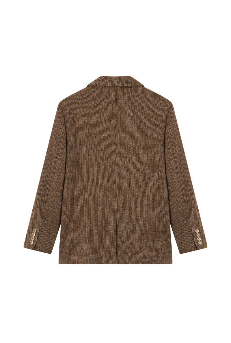 Petite Studio's Vito Wool Blazer in Walnut 