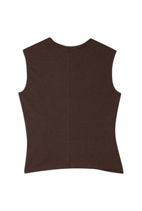 Petite Studio's Jeevan Jersey Cotton Top in Chocolate
