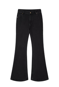 Petite Studio's Asher Mid-Rise Flared Jeans in Black