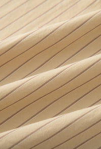 Petite Studio's Alexie Cotton Robe Shirt in Khaki Striped