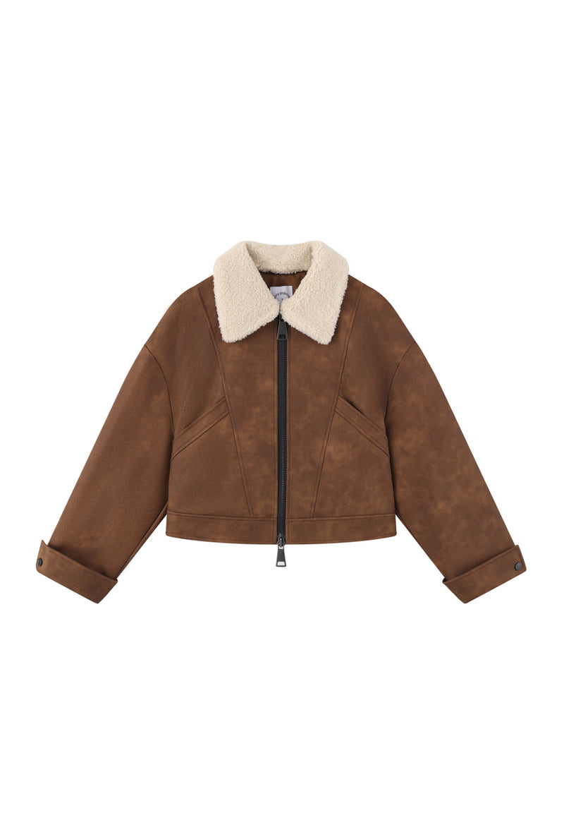 Petite Studio's Laura Suede Jacket in Brown