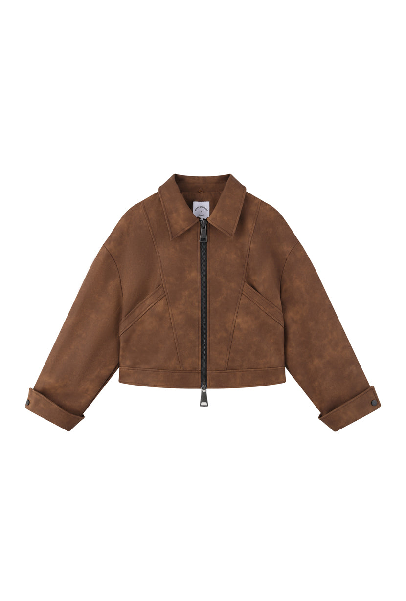 Petite Studio's Laura Suede Jacket in Brown