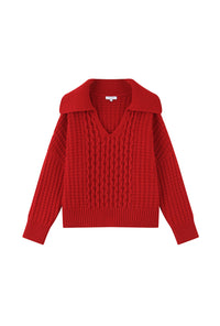 Petite Studio's Blanca Wool Sweater in Red