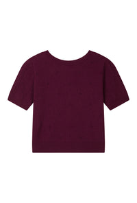 Petite Studio's Basti Reversible Merino Wool Cardigan in Burgundy 
