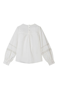 Petite Studio's Julian Appliqué Cotton Blouse in Ivory