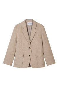 Petite Studio's Emilia Wool Blazer in Oatmeal
