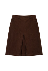 Petite Studio's Adriana Corduroy Skirt in Brown 