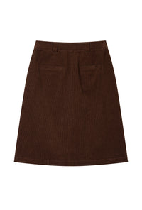 Petite Studio's Adriana Corduroy Skirt in Brown 