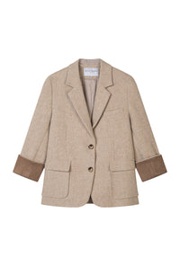 Petite Studio's Emilia Wool Blazer in Oatmeal