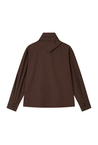 Petite Studio's Finn Cotton Scarf Shirt in Brown 