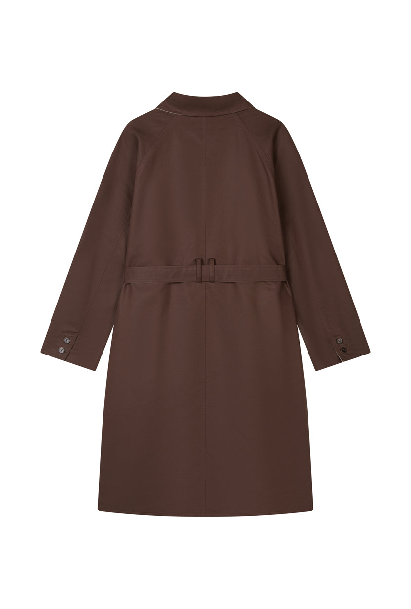 Petite Studio's Liam Reversible Cotton Trench Coat in Beige and Chocolate