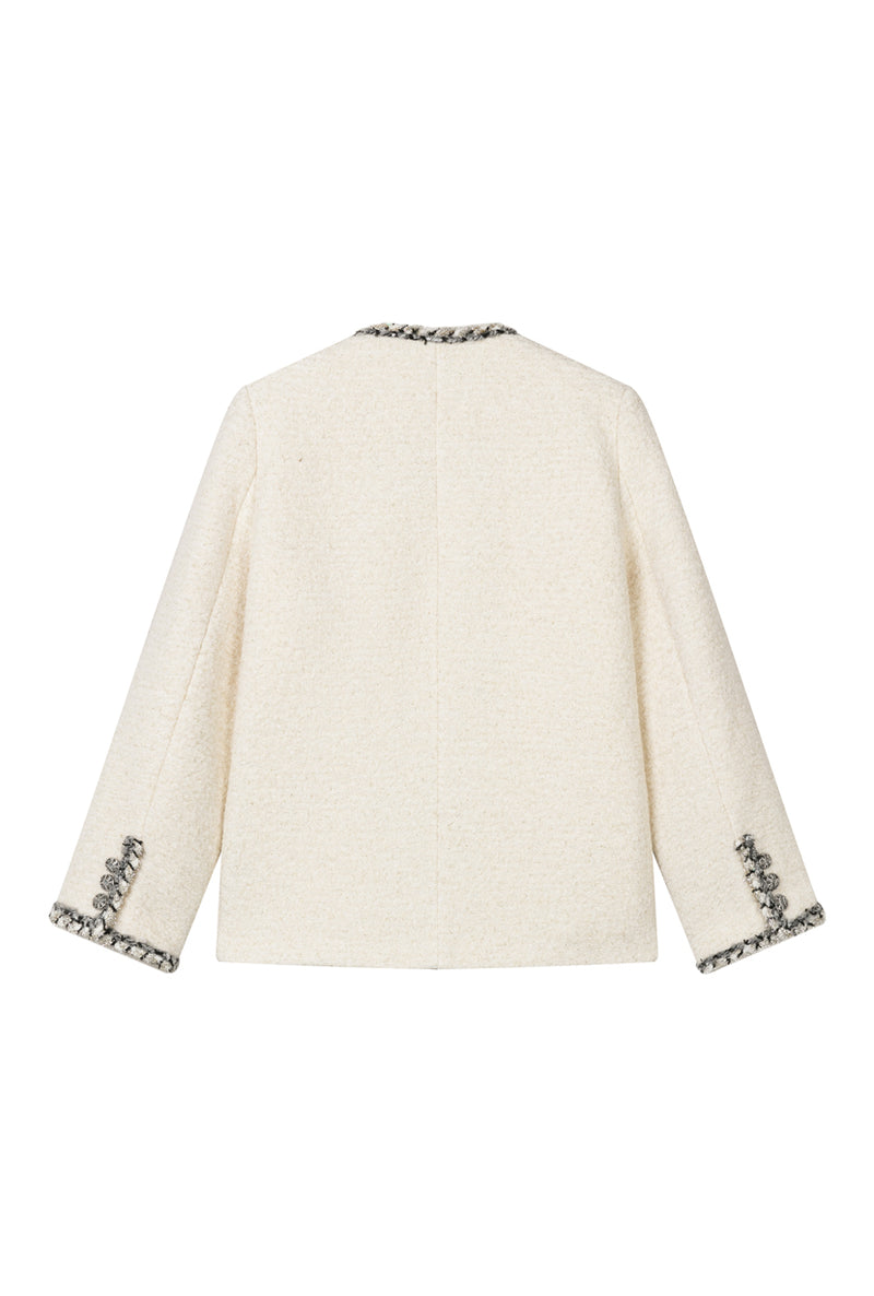 Petite Studio's Charmaine Oversized Wool Tweed Coat in Ivory