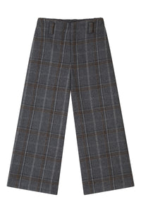 Petite Studio's Parker Cropped Wool Pants in Grey Plaid