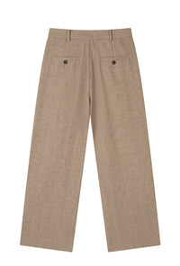 Petite Studio's Sawyer Cropped Wool Pants in Light Camel