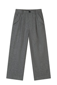 Petite Studio's Sawyer Cropped Wool Pants in Charcoal