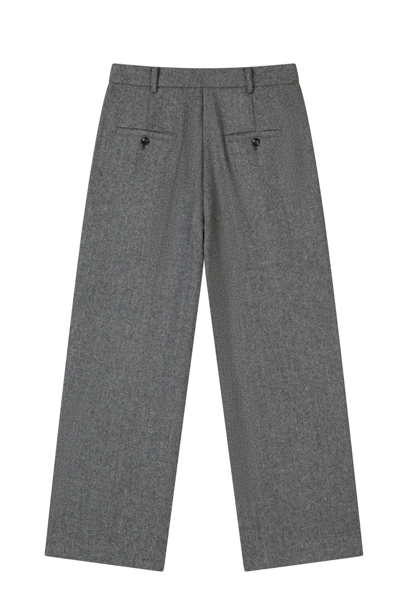 Petite Studio's Sawyer Cropped Wool Pants in Charcoal