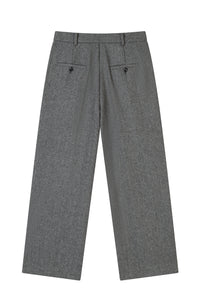 Petite Studio's Sawyer Cropped Wool Pants in Charcoal