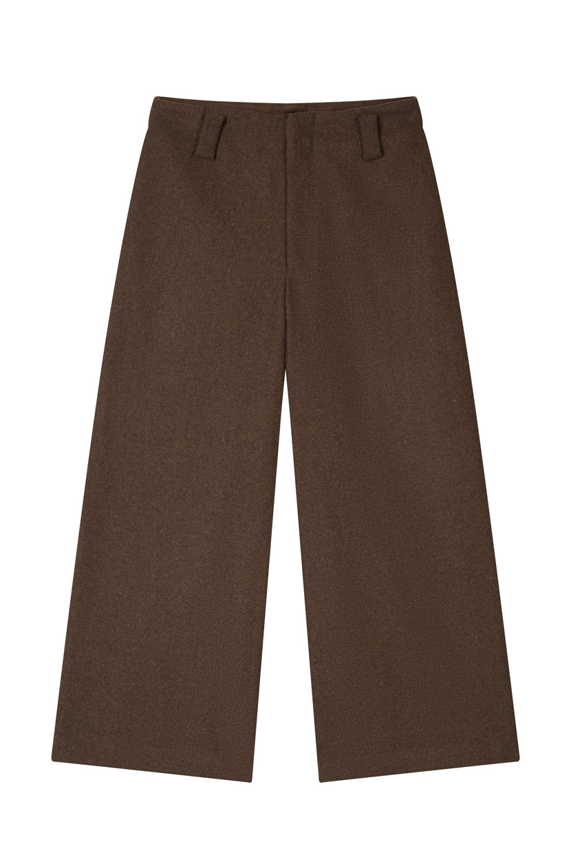 Petite Studio's Parker Cropped Wool Pants in Brown