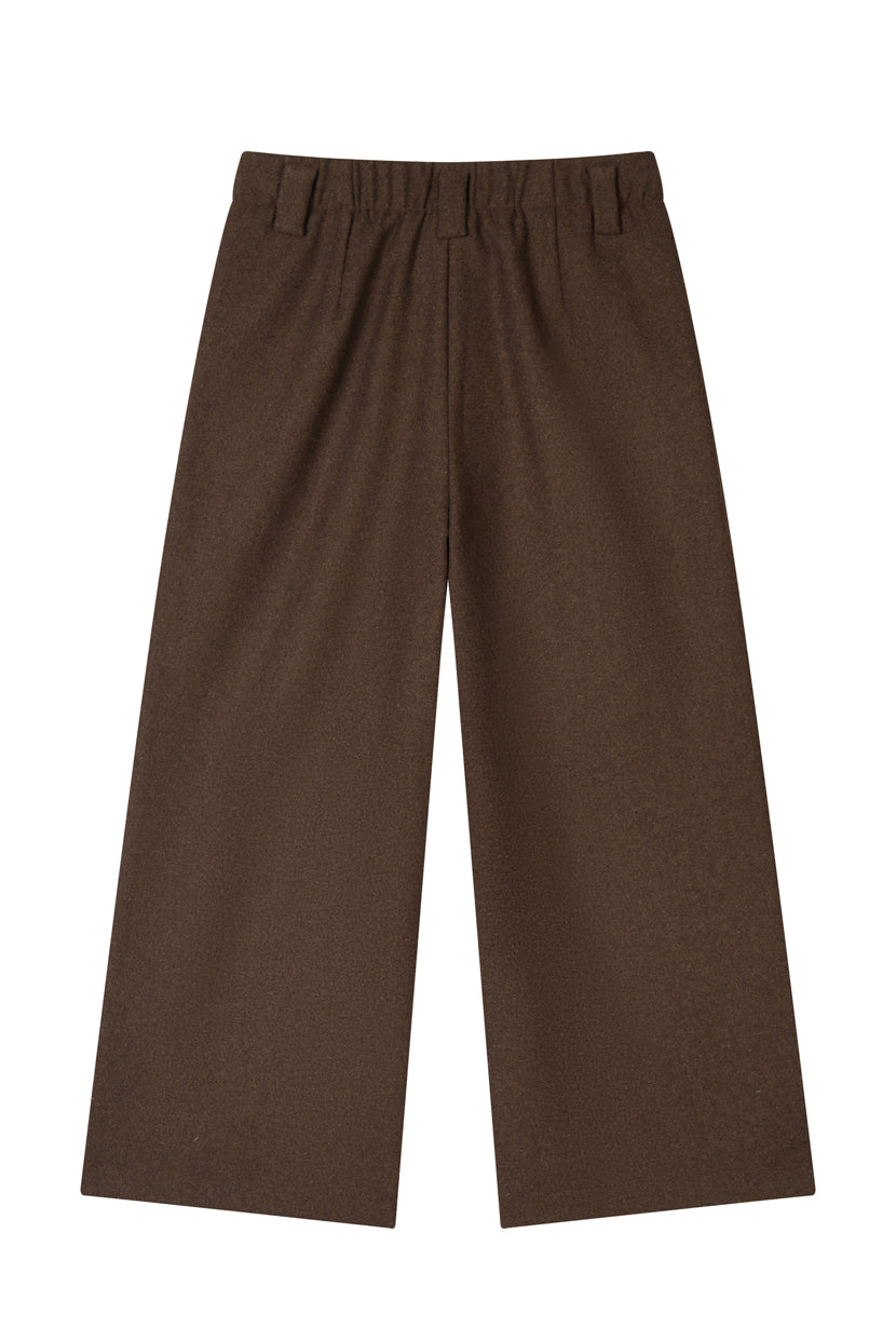 Petite Studio's Parker Cropped Wool Pants in Brown
