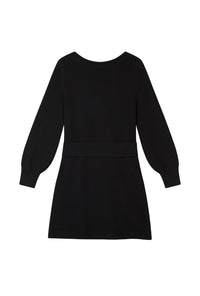 Petite Studio's Galvin Wool Knit Sheath Mini Dress in Black
