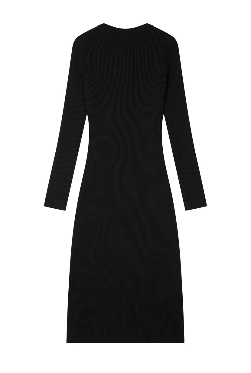 Petite Studio's Leigh Wool Knit Midi Dress in Black